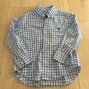 Polo Ralph Lauren Boys Button Up Short. Blue Gingham. Size 3T.